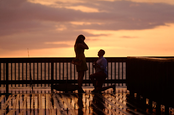 Proposal at Sunset Fairhope Pier