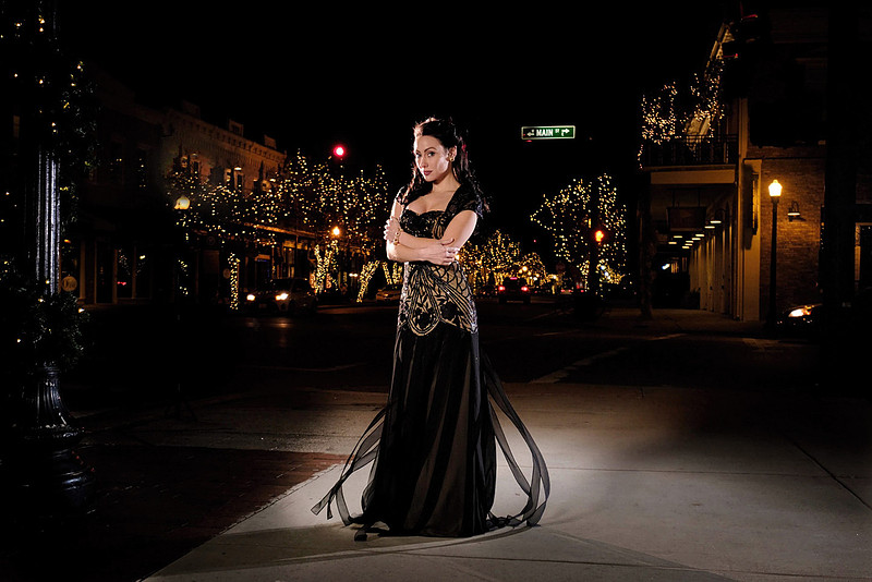 Portrait Under City Lights
