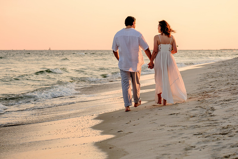 Sunset Beach Wedding Portrait