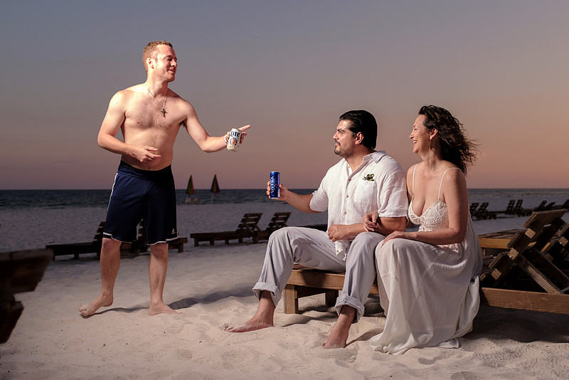 Beach Wedding Photobomb