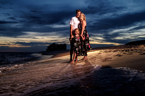 Dusk Family Beach Portrait in Perdido Key Florida
