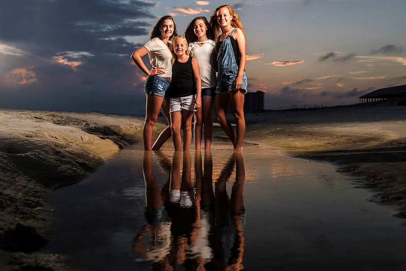 Dramatic Twilight beach Portrait in Perdido Key